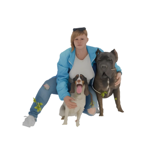 Woman with Two Dogs 3D Model