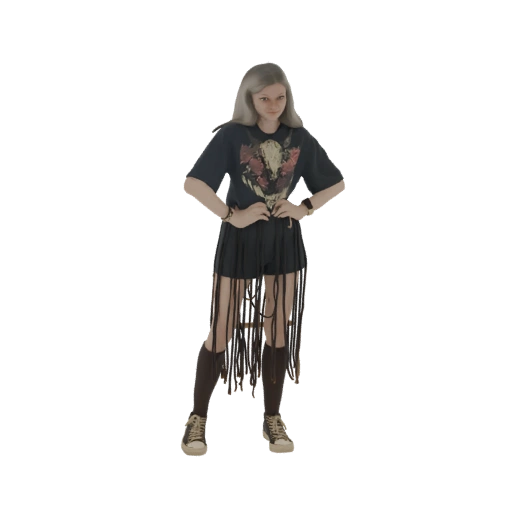 Gothic Punk Girl 3D Model
