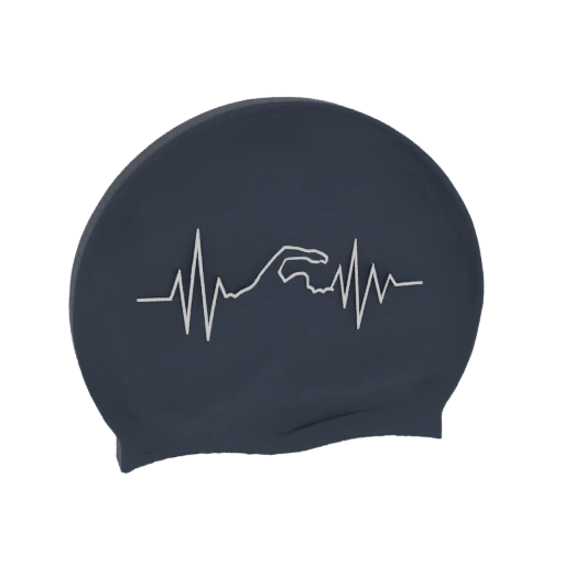 Swimming Heartbeat Silicone Swim Cap