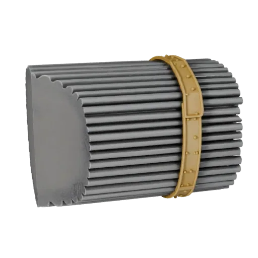 Heavy Duty Rebar Bundle Stylized 3D model, stylized isometric render, showing concrete, site-ready silhouettes.