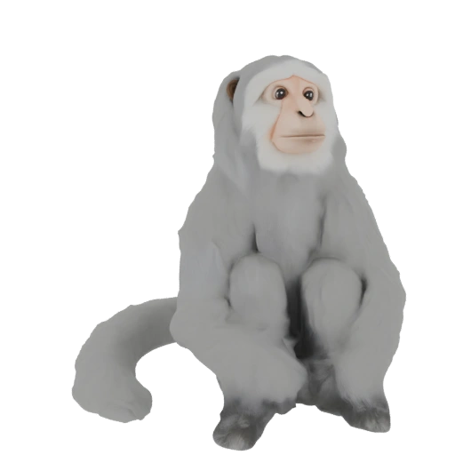 Sitting Albino Monkey 3D Model