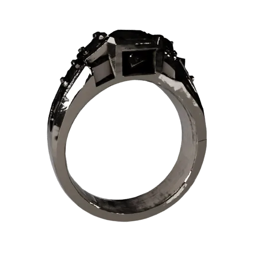 Signet Cocktail Ring game ready 3D model, front-three-quarter studio render, highlighting ring form and finish detail.