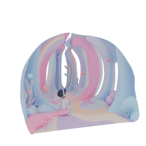 Whimsical Rainbow Tunnel Environment