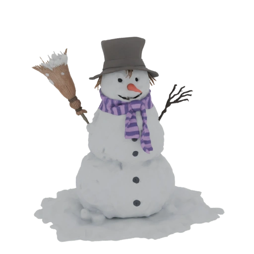 Festive Snowman with Broom