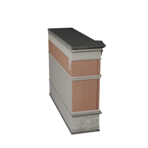 Ornate Facade printable STL 3D model, isometric display view, showing building facade materials and architectural detail