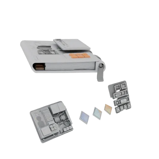 Startup Notebook Printable 3D model, isometric STL render, showing plastic, desk-scale silhouettes.
