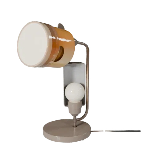 Minimal Table Lamp Modular 3D model, home interior, isometric modular kit view, metal detail.