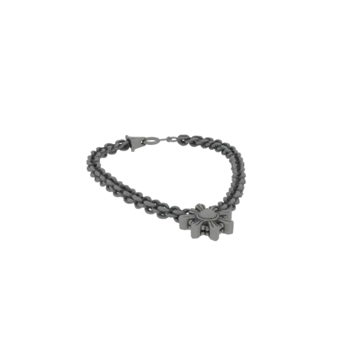 Statement Chain Necklace print ready 3D model, top-down studio render, showing necklace form, surface, and scale cues.