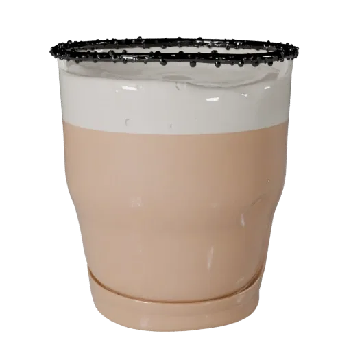 Cafe Coffee Cup 3D model, three-quarter front view, AR viewer studio render, showing glass, container shape.