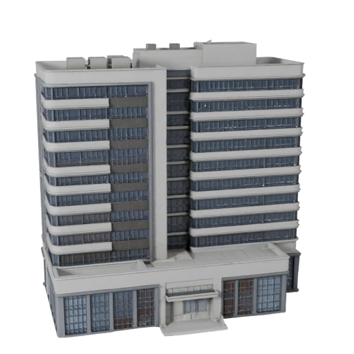 Bâtiment de bureaux gouvernemental stylisé 3D - Actif de jeu