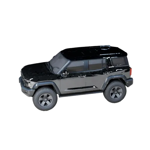 نموذج Cyber Suv ثلاثي الأبعاد، عرض لعبة ثلاثة أرباع، أصل مركبة جاهز لمحرك أنريل بارتفاع قيادة مرتفع، وحجم فائدة، وكتلة قوية ل