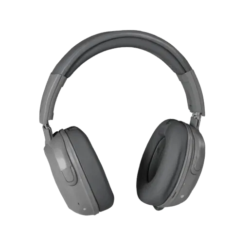Studio Noise Canceling Headset 3D model, three-quarter front view, Unity viewport, showing soft ear pads, form detail.