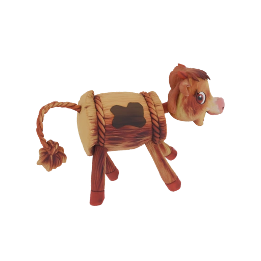 Wooden Toy Cow with Barrel Body