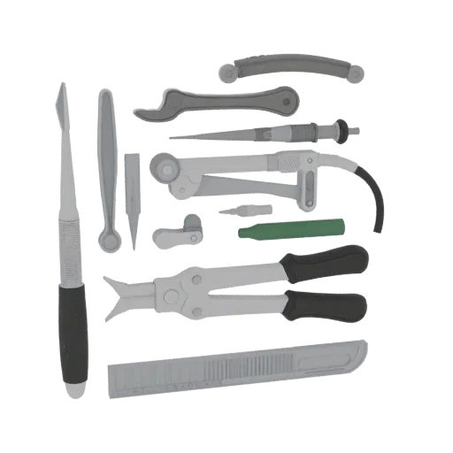 Dental Scalpel Prop Printable 3D model, isometric STL render, showing stainless steel, handheld tool scale.