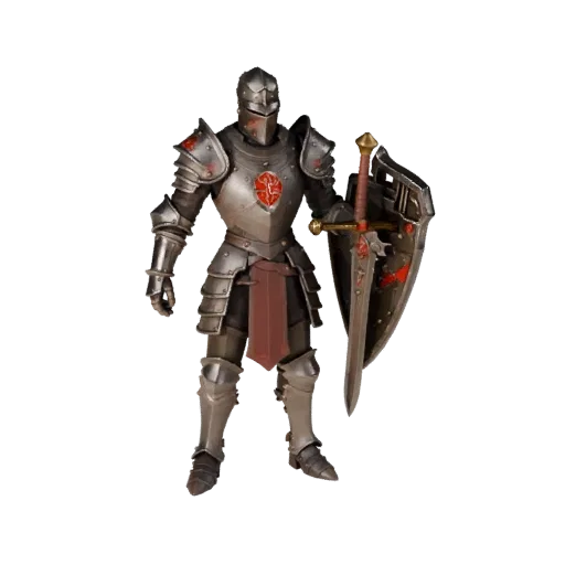 Fantasy Armored Paladin Character Model - Rigged