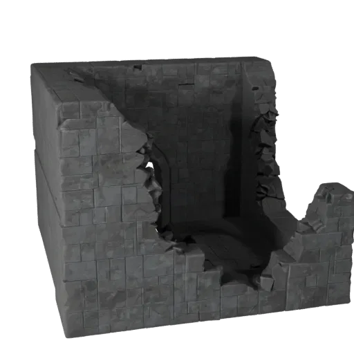 Buried City Gateway Unity 3D model, isometric viewport view, showing aged stone, built remnants.