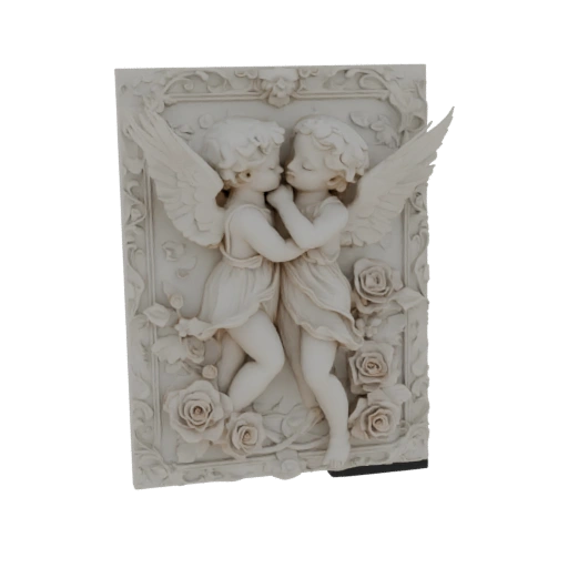 Cherubs Embracing Wall Plaque