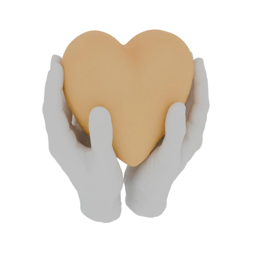 Heart Held by Hands 3D Model