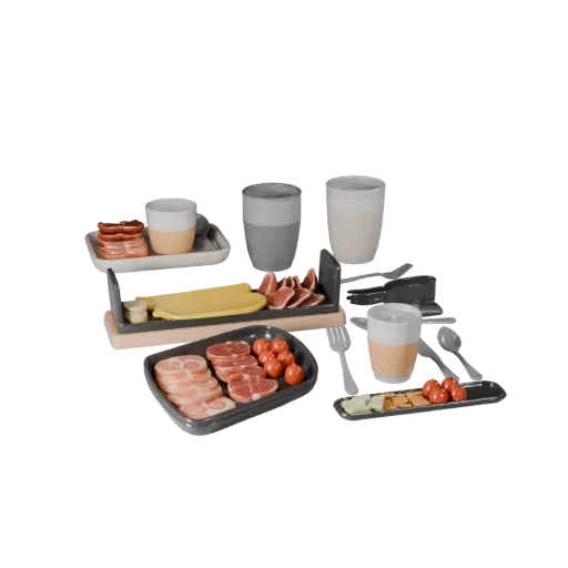 Modelo 3D de Tábua de Charcutaria para Piquenique para Visualização de Produtos, renderização de estúdio em três quartos, mos