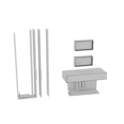 Modern Reception Desk with Monitors