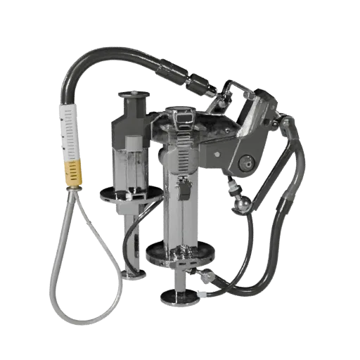 Diagnostic Syringe Model Stylized 3D model, stylized isometric render, showing stainless steel, handheld tool scale.