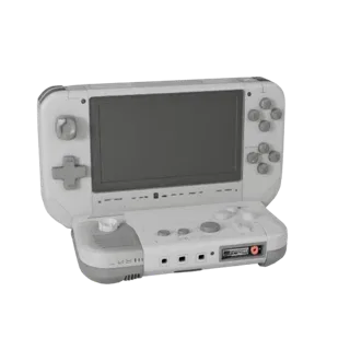 Modello 3D Mini Console Portatile, vista tre quarti anteriore, viewport Unity, che mostra plastica opaca, proporzioni della c
