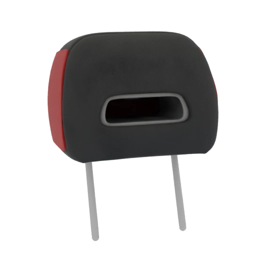 Sporty Car Headrest with Red Accents and Cutout
