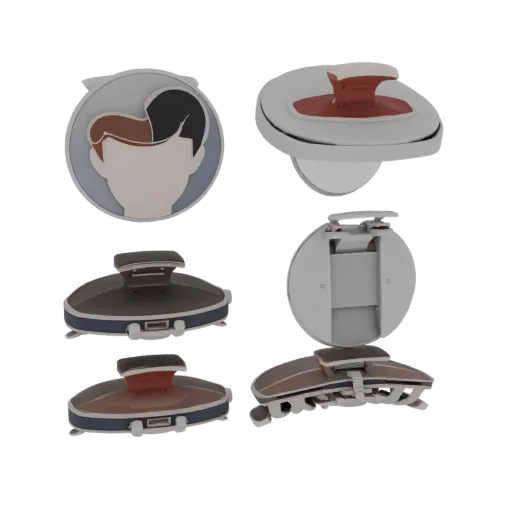 Round Tie Clip product viz 3D model, close-up hero shot, with clean topology and PBR shading on the cufflink.