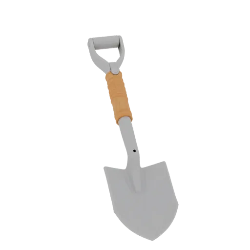 Clean Shovel Printable 3D model, isometric STL render, showing painted metal, functional silhouettes.