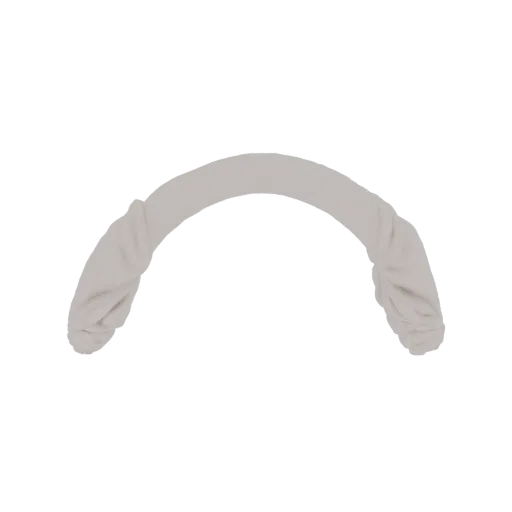 3D model of a curved archway with a soft, light beige finish, presented against a black background.