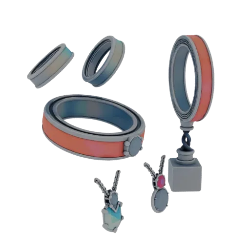 Boho Ring And Pendant Set print ready 3D model, studio profile shot, showing set form, surface, and scale cues.