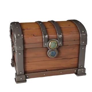 Fantasy Treasure Chest GLB viewer ready 3D model, perspective studio render, showing loot form, surface, and scale cues.