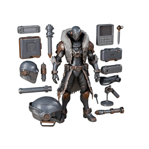 Modello Personaggio Scienziato NPC Corazzato Cyberpunk - Modellato