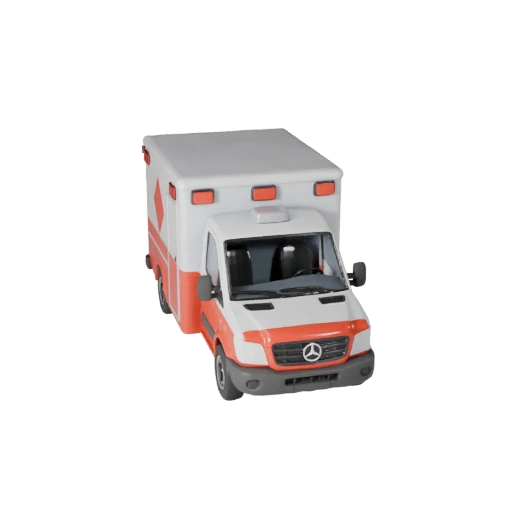 Modèle 3D d'ambulance pour Unity - Asset de jeu low poly (Legacy)