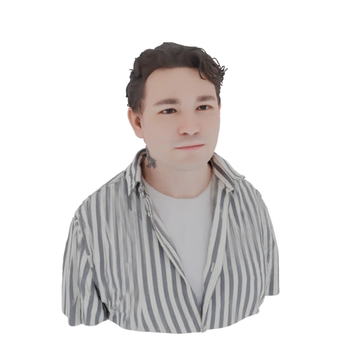 Man in Striped Shirt 3D Model