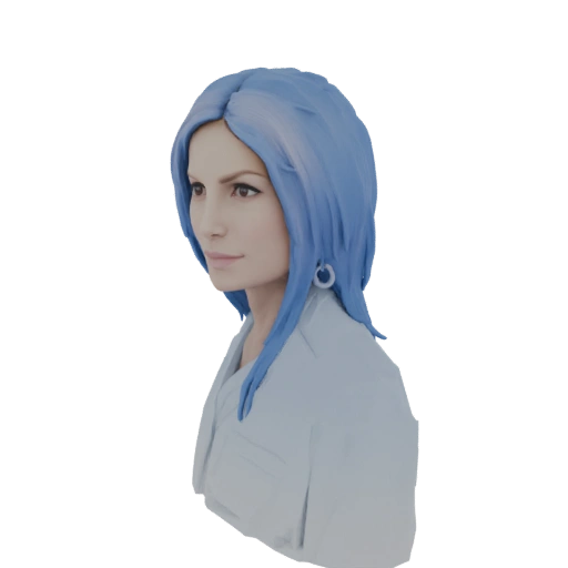Blue Haired Woman Bust