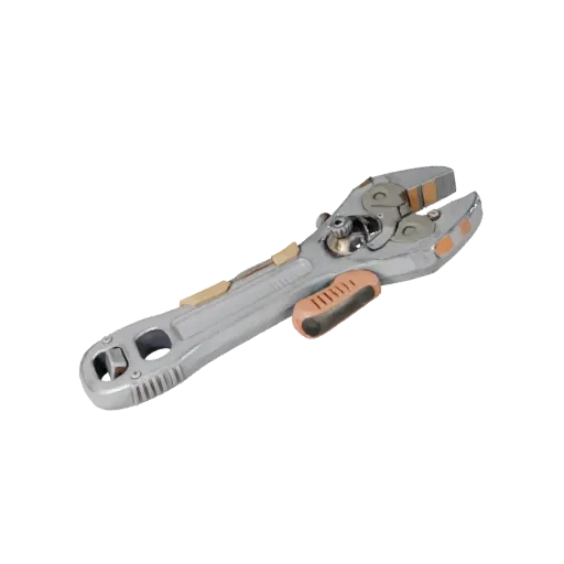 Insulated Torque Wrench Stylized 3D model, stylized isometric render, showing painted metal, clear grip zones.