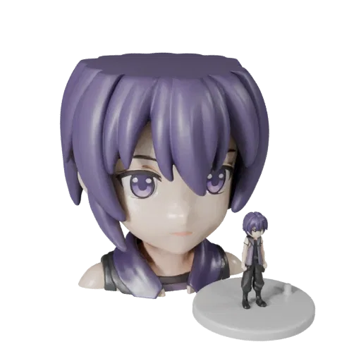 Anime Figure collectible 3D model preview showing pose, studio close-up view, toy proportion and material detail