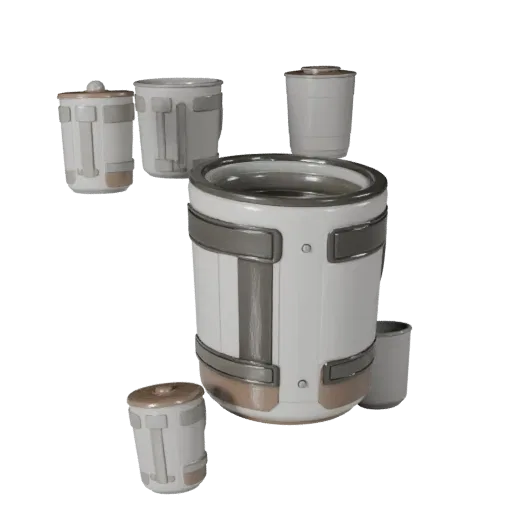 Modern Mug Modular 3D model, isometric modular kit view, showing ceramic, recognizable everyday shapes.