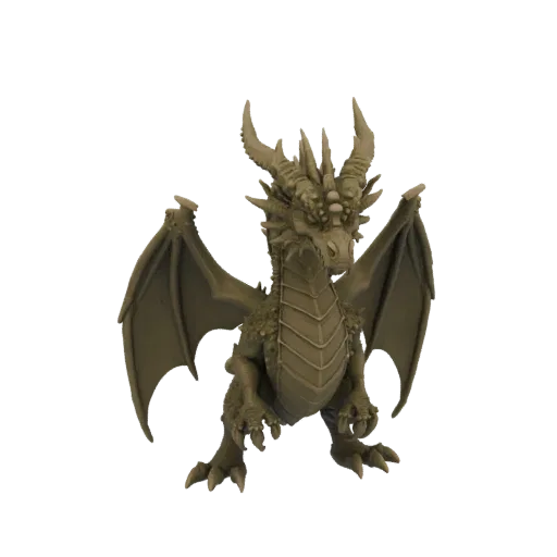 Figurine STL Dragon Boss Clair de Lune Fantastique, rendu sur table en trois quarts, figurine de boss imprimable en résine av