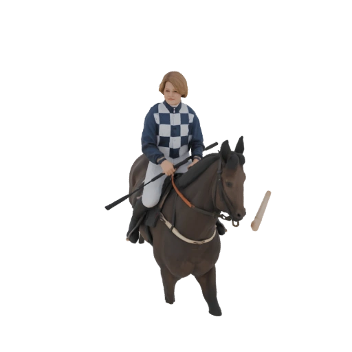 Jockey on Horseback with Whip