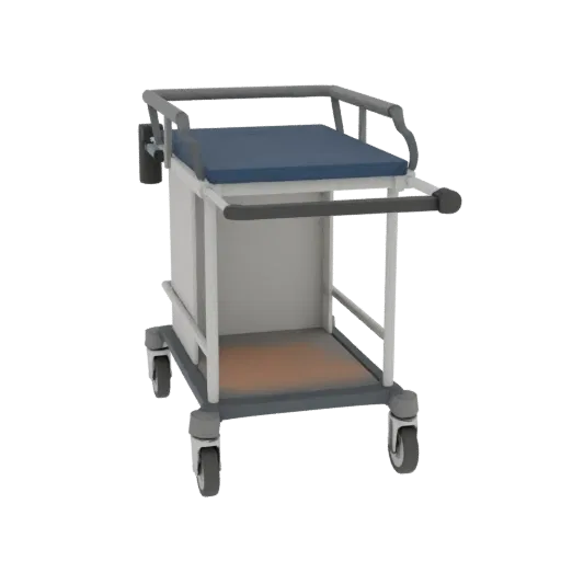 Ward Medical Cart Education 3D model, three-quarter training render, showing painted metal, clinical silhouette.