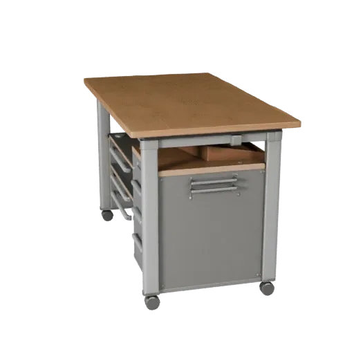 Corporate Desk Organizer GLB viewer ready 3D model, studio profile shot, highlighting desk prop form and finish detail.