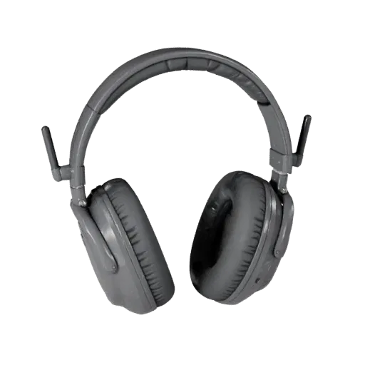 Sports Noise Canceling Headset Realistic 3D model, three-quarter studio render, showing soft ear pads, wearable scale.