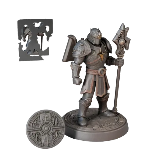 Dungeon Unit Marker Produkt-Rendering 3D-Modell-Vorschau zeigt Skalierung, Dreiviertelansicht, Symbolform und Lesbarkeit auf
