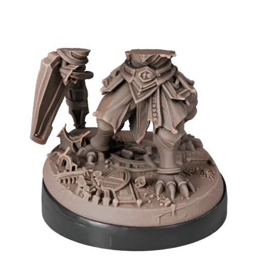Fantasy Beast Miniature collectible 3D model preview showing silhouette, studio close-up view, pose and resin detail