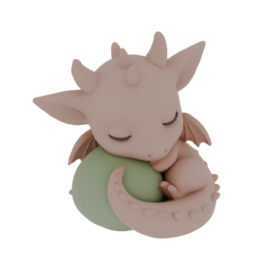 Sleeping Baby Dragon with Orb