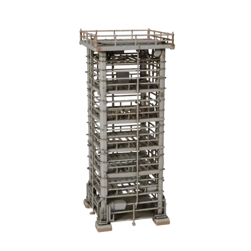 Roadwork Scaffold Tower Modular 3D model, isometric modular kit view, showing concrete, site-ready silhouettes.