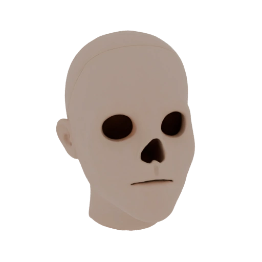 Blank Doll Head with Detachable Jaw