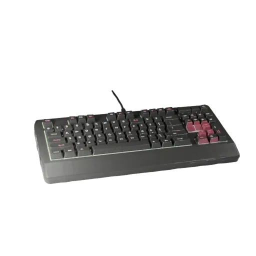 Rgb Mechanical Keyboard 3D model, three-quarter front view, AR viewer studio render, showing material detail and scale.